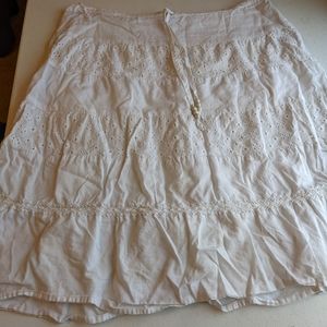 White embroidered peasant skirt